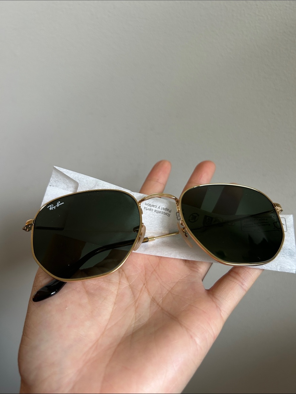 Ray-Ban 3548N | NEVER worn original package ✨❤️ golden frame + green lens - Picture 5 of 9